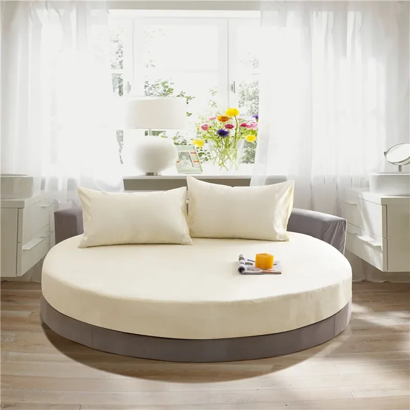 100% Cotton Round Bed Sheet Set Elastic Band Soft Skin Friendly Fitted Sheets Set Elastic Band Bedsheet 3/1 Pcs Mattress Cover 100% Cotton Round Bed Sheet Set Elastic Band Soft Skin Friendly Fitted Sheets Set Elastic Band Bedsheet 3/1 Pcs Mattress Cover - Image 20