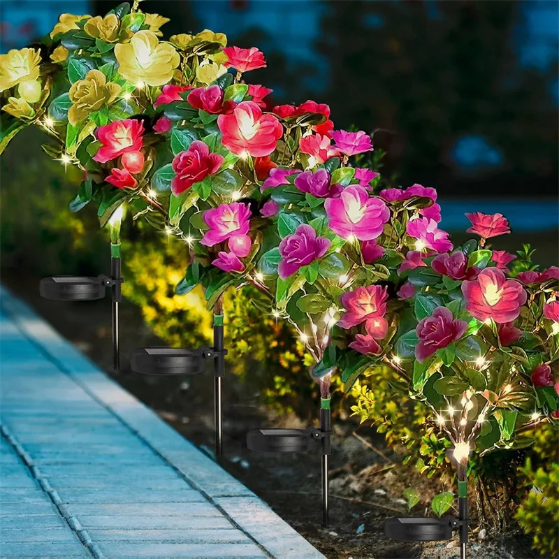 Led-Solarleuchte, Wasserdicht, Azalea-Solarblumenlampe, Dekorativ Für Den Außenbereich, Für Garten, Hof, Rasen, Wegbeleuchtung, Urlaub, Hochzeitsdekoration Led-Solarleuchte, Wasserdicht, Azalea-Solarblumenlampe, Dekorativ Für Den Außenbereich, Für Garten, Hof, Rasen, Wegbeleuchtung, Urlaub, Hochzeitsdekoration - Image 3