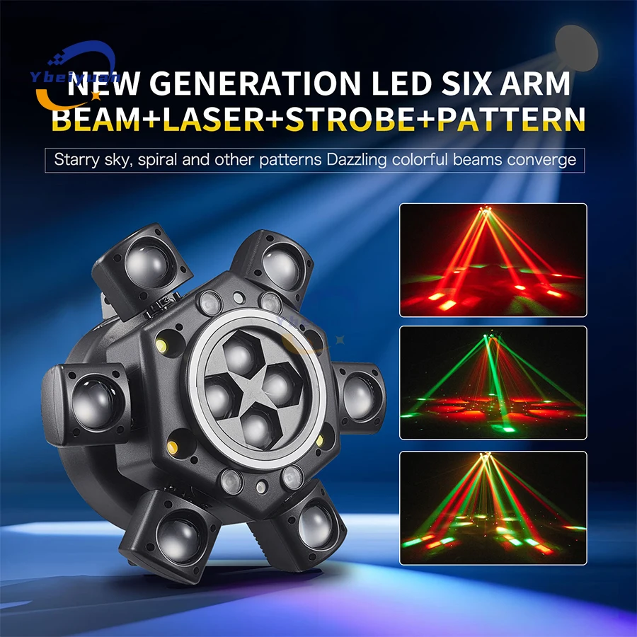 150 W Rgbw 4-In-1 Moving Head Effektlicht Mit 6 Armen – Dmx512 Fernbedienung Für Dj, Disco, Bar, Party Und Bühne 150 W Rgbw 4-In-1 Moving Head Effektlicht Mit 6 Armen – Dmx512 Fernbedienung Für Dj, Disco, Bar, Party Und Bühne - Image 4