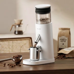ROUNY Kabelloser Tragbarer Wiederaufladbarer Kaffeemühle für Zuhause & Reisen, 60 Einstellungen, 41mm Edelstahl-Mahlwerk, LED-Touch