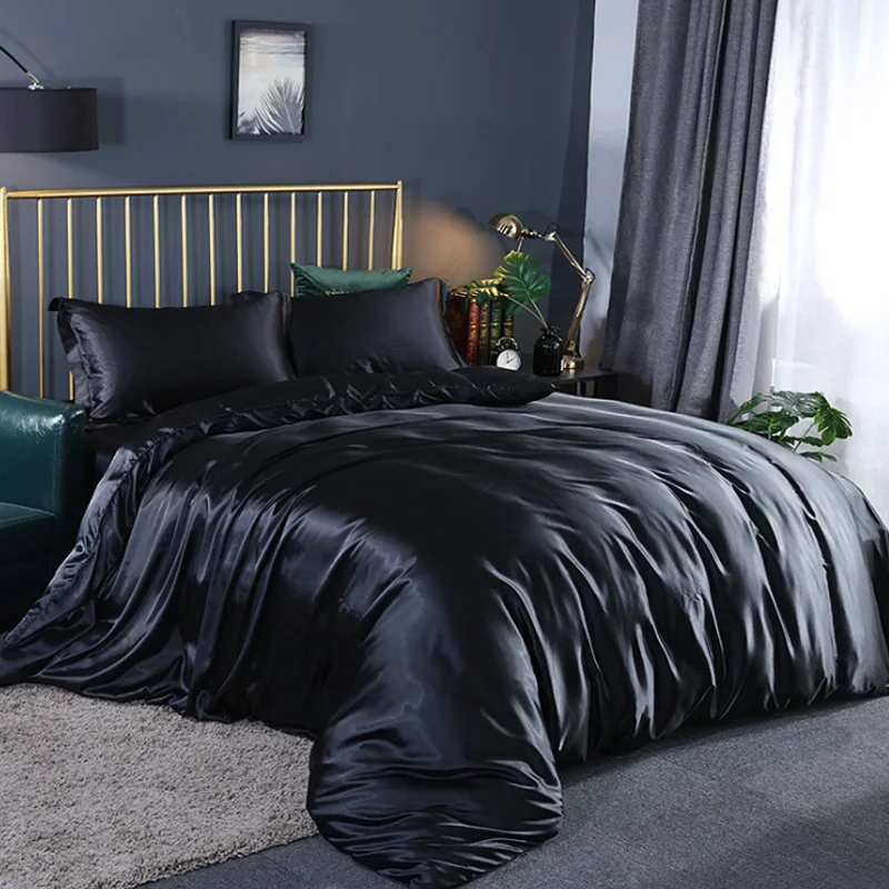 Bedding Duvet Cover Set Soft Silky Textured Comforter Cover With Corner Ties And Zipper Closure, Envelop Pillowcase Bedding Duvet Cover Set Soft Silky Textured Comforter Cover With Corner Ties And Zipper Closure, Envelop Pillowcase - Image 7
