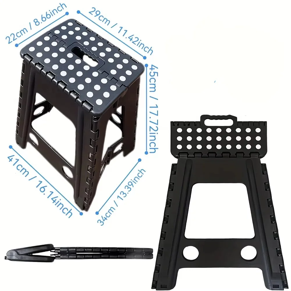 Foldable Plastic Step Stool Anti Slip Portable Heavy Duty Household Foot Stool For Kitchen Garage Camping Library Foldable Plastic Step Stool Anti Slip Portable Heavy Duty Household Foot Stool For Kitchen Garage Camping Library - Image 9