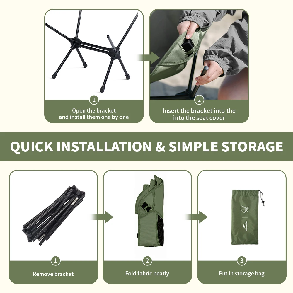 Naturehike Chair Foldable Chair Camping Lightweight Khaki Picnic Bbq Fishing Widen Chairs Outdoor Equipment Portable Naturehike Chair Foldable Chair Camping Lightweight Khaki Picnic Bbq Fishing Widen Chairs Outdoor Equipment Portable - Image 2