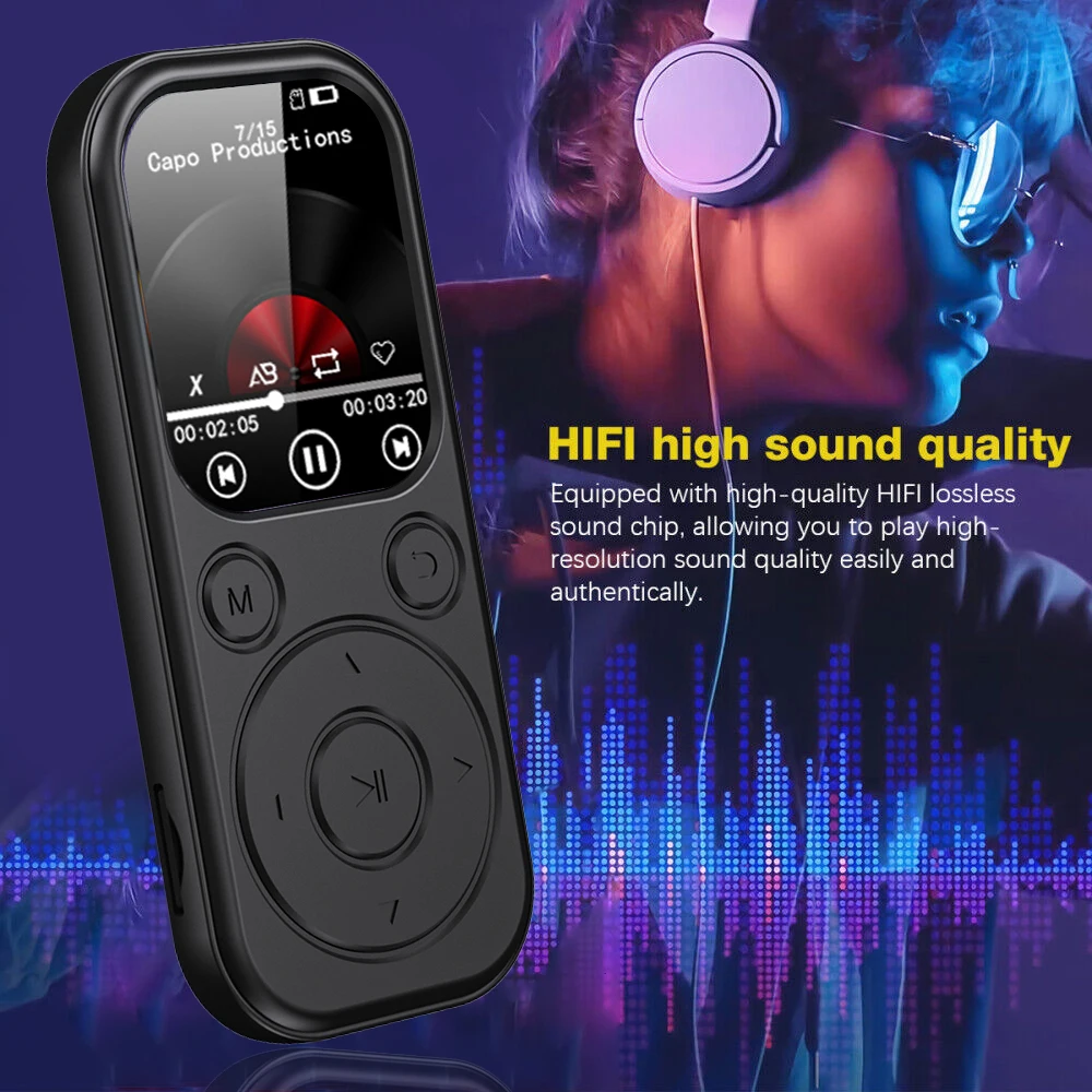 Tragbarer Mp3-Musikplayer Mit Bluetooth 5.4, Bildschirm, Fm-Radio, Aufnahme &Amp; E-Book – Mini-Player Für Sport, Musik &Amp; Videos Tragbarer Mp3-Musikplayer Mit Bluetooth 5.4, Bildschirm, Fm-Radio, Aufnahme &Amp; E-Book – Mini-Player Für Sport, Musik &Amp; Videos - Image 2