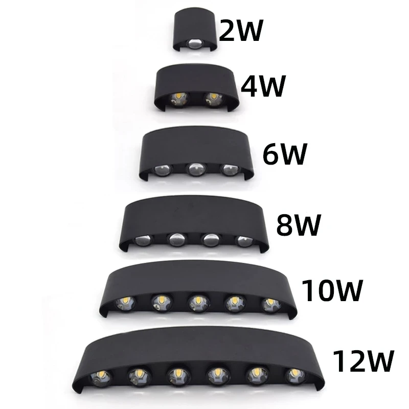 Wand Lampe Led Aluminium Outdoor Indoor Ip65 Up Down Weiß Schwarz Moderne Für Home Treppen Schlafzimmer Nacht Badezimmer Licht Wand Lampe Led Aluminium Outdoor Indoor Ip65 Up Down Weiß Schwarz Moderne Für Home Treppen Schlafzimmer Nacht Badezimmer Licht - Image 2