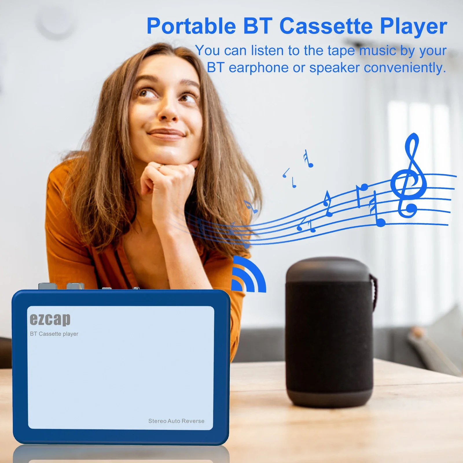 Tragbarer Bluetooth-Kassettenspieler – Kassettenspieler Mit Bluetooth-Ausgang Für Kopfhörer &Amp; Lautsprecher, Walkman Für Musik &Amp; Freizeit Tragbarer Bluetooth-Kassettenspieler – Kassettenspieler Mit Bluetooth-Ausgang Für Kopfhörer &Amp; Lautsprecher, Walkman Für Musik &Amp; Freizeit - Image 2