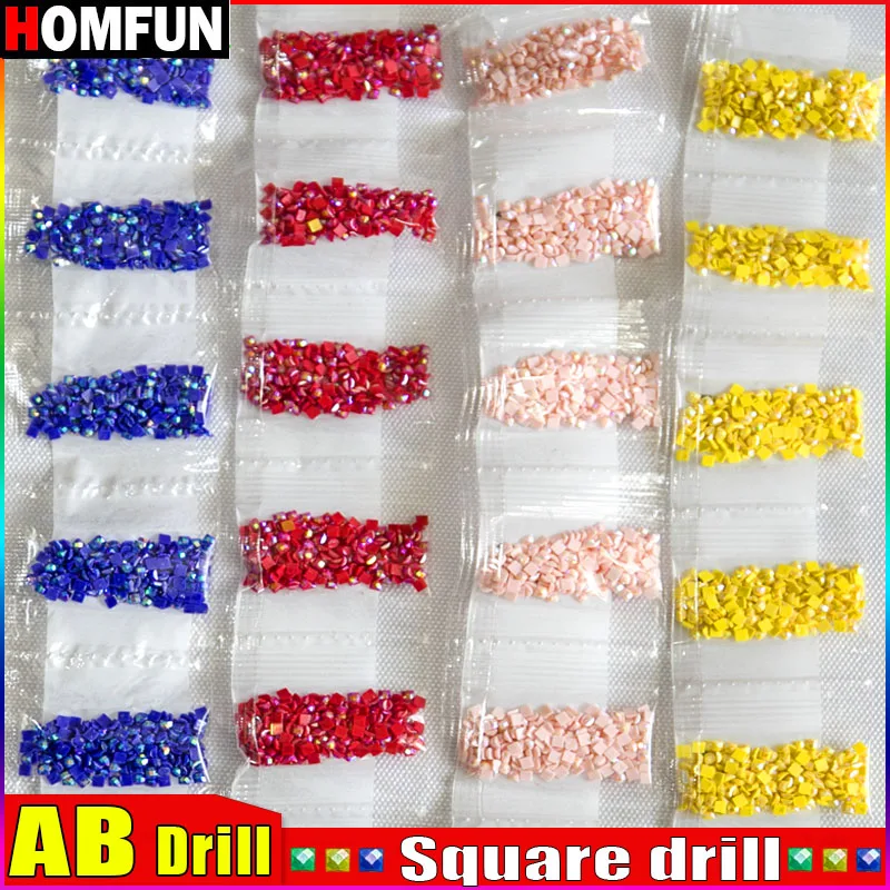Homfun Diamond Painting Steine Quadratisch – Bunte Harz-Strasssteine Für Diy Mosaik Und Bastelprojekte Diamond Painting Steine
