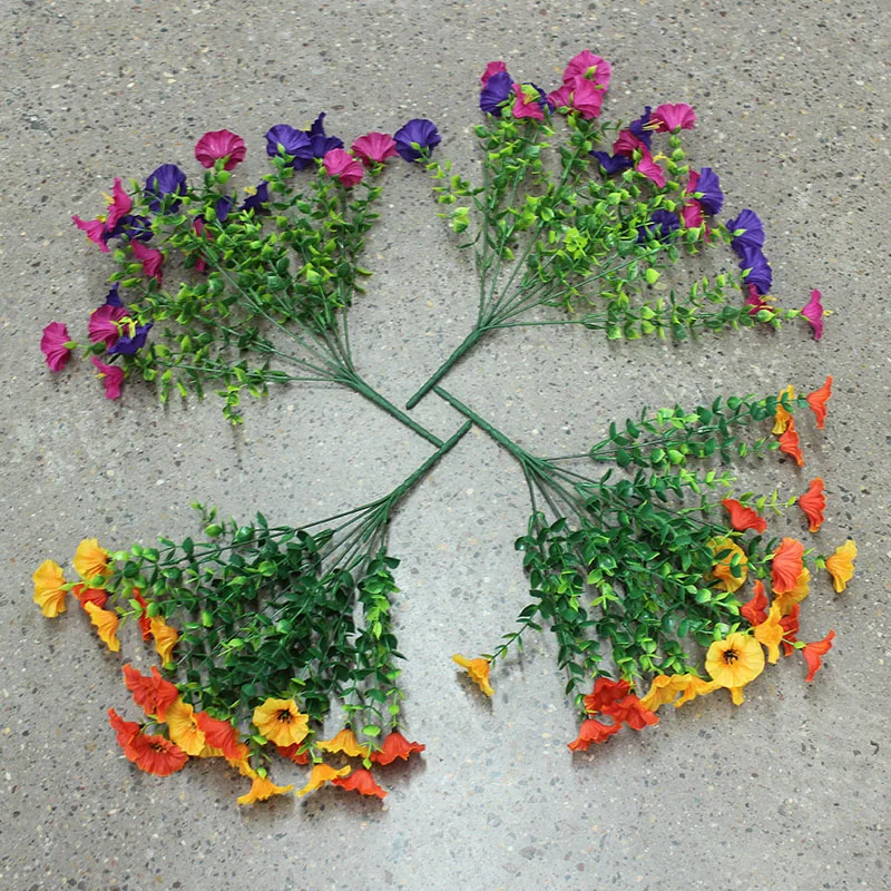 4 Bündel Helle Künstliche Eukalyptus-Blumen | Morning Glory Blumen, (7 Zweige Pro Bund, 3 Blumen Pro Zweig, 4 Bündel Insgesamt 84 Blumen) Mehrfarbige Künstliche Blumenarrangements, Lebendige 4 Farben, Hochwertige Kunststoff-Hängedekorationen, Für Balkon, Terrasse, Blumenkästen, Hochzeits- Und 4 Bündel Helle Künstliche Eukalyptus-Blumen | Morning Glory Blumen, (7 Zweige Pro Bund, 3 Blumen Pro Zweig, 4 Bündel Insgesamt 84 Blumen) Mehrfarbige Künstliche Blumenarrangements, Lebendige 4 Farben, Hochwertige Kunststoff-Hängedekorationen, Für Balkon, Terrasse, Blumenkästen, Hochzeits- Und - Image 7