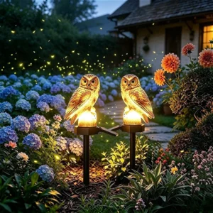 Solar-Eulen-Bodenleuchte LED Außenhoflampe Gartenleuchte Wasserdichte Pfahlleuchte Wegbeleuchtung Solar-Terrassen-Bodenlaterne