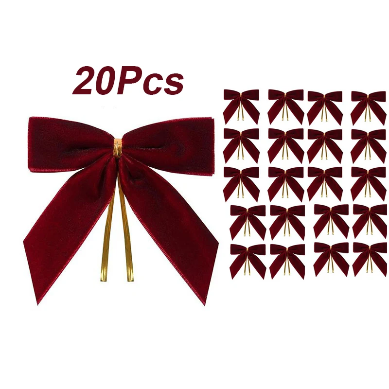 10/20 Stück Samtschleifen Für Weihnachtsbaumdekoration, Kranz, Girlande, Samtschleife Mit Gedrehter Krawatte, Weihnachtssamtschleifen, Weihnachtsfeiertage 10/20 Stück Samtschleifen Für Weihnachtsbaumdekoration, Kranz, Girlande, Samtschleife Mit Gedrehter Krawatte, Weihnachtssamtschleifen, Weihnachtsfeiertage - Image 7