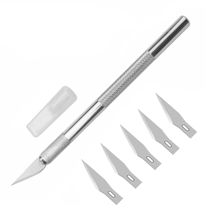 Graviermesser-Set Aus Rutschfestem Metall, 5-Teilig, Mit Klingen, Schneidwerkzeug, Bastelmesser Für Handy, Pc, Diy-Reparatur, Handwerkzeug-Zubehör Graviermesser-Set Aus Rutschfestem Metall, 5-Teilig, Mit Klingen, Schneidwerkzeug, Bastelmesser Für Handy, Pc, Diy-Reparatur, Handwerkzeug-Zubehör - Image 7