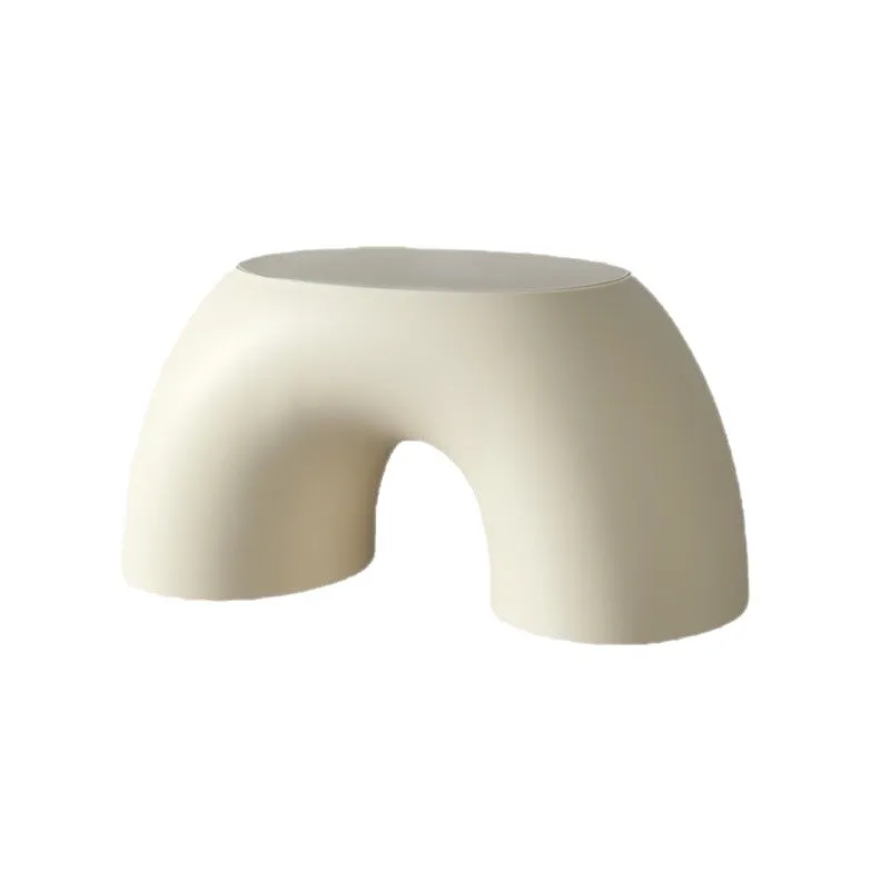 Nordic Rainbow Arch Stool For Kids &Amp; Adults, Cream White Minimalist Plastic Low Stool, Anti-Slip Step Stool For Bathroom, Shoe C Nordic Rainbow Arch Stool For Kids &Amp; Adults, Cream White Minimalist Plastic Low Stool, Anti-Slip Step Stool For Bathroom, Shoe C - Image 5