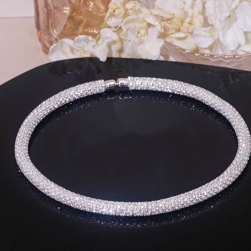 Neue Mode Strass Kragen Choker Halskette Für Frauen Übertrieben Einfache Große Klobige Kette Halskette Drehmomente Schmuck Zubehör Neue Mode Strass Kragen Choker Halskette Für Frauen Übertrieben Einfache Große Klobige Kette Halskette Drehmomente Schmuck Zubehör - Image 11