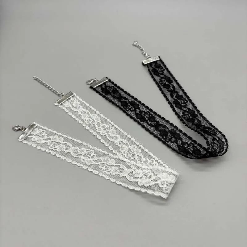 Kurze Spitze Halsband Halskette Für Frauen Mädchen Schwarz Weiß Farbe Mode Romantische Halskette Geschenk Für Party Großhandel Hals Schmuck Kurze Spitze Halsband Halskette Für Frauen Mädchen Schwarz Weiß Farbe Mode Romantische Halskette Geschenk Für Party Großhandel Hals Schmuck - Image 2