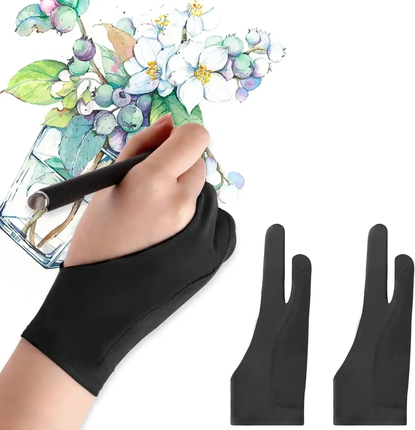 2-Finger-Anti-Touch-Handschuhe Für Ipad/Zeichentablett – Digitaler Kunsthandschuh Mit Glatter Nylonfaser | Verhindern Sie Verschmutzungen Auf Bildschirm Und Papier 2-Finger-Anti-Touch-Handschuhe Für Ipad/Zeichentablett – Digitaler Kunsthandschuh Mit Glatter Nylonfaser | Verhindern Sie Verschmutzungen Auf Bildschirm Und Papier