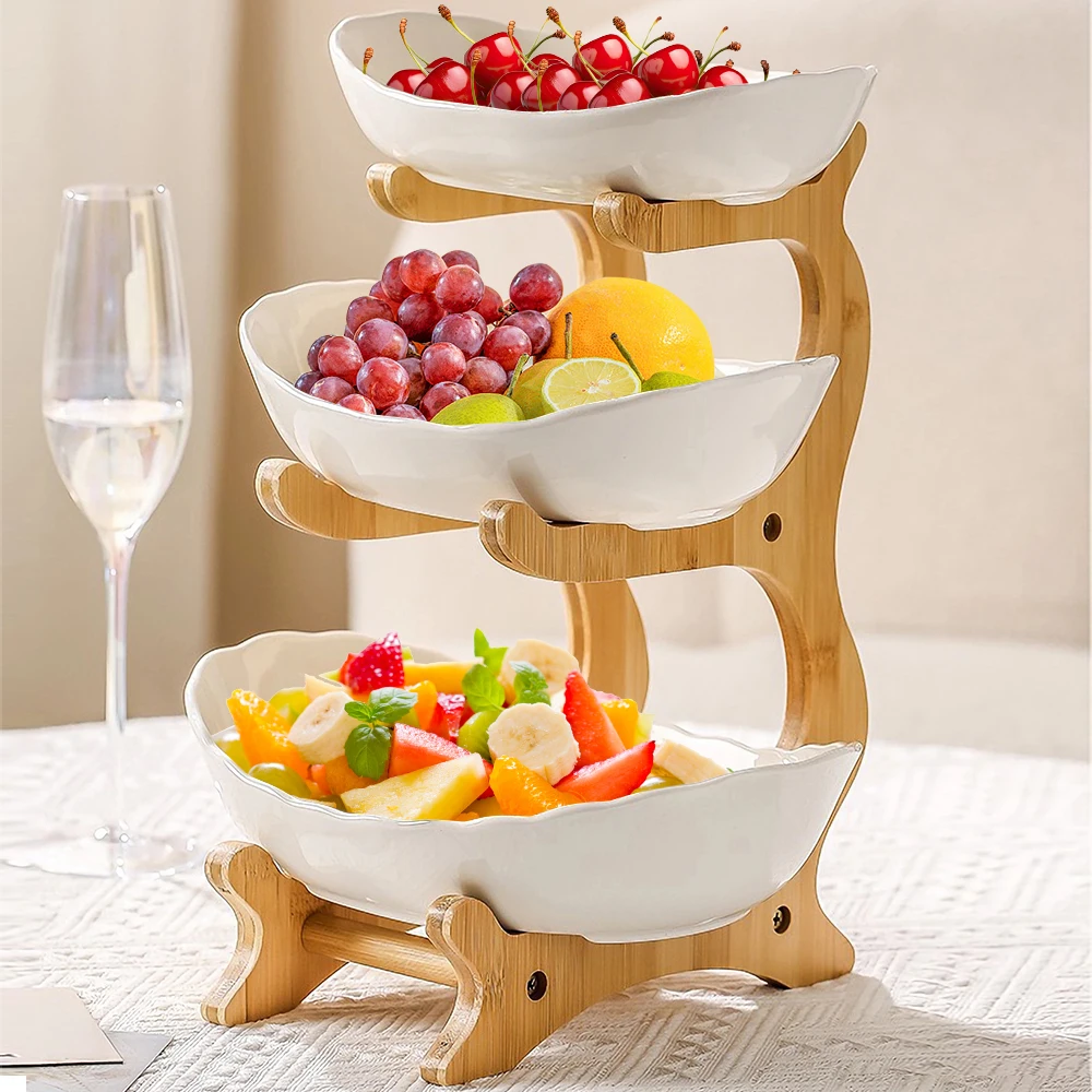Obstschalenständer Mit 3 Ebenen, 3 Größen, Obstschalen- Und Bambusständer, Obstkörbe Für Küchen, Partys, Hochzeiten, Snacks, Desserts Obstschalenständer Mit 3 Ebenen, 3 Größen, Obstschalen- Und Bambusständer, Obstkörbe Für Küchen, Partys, Hochzeiten, Snacks, Desserts