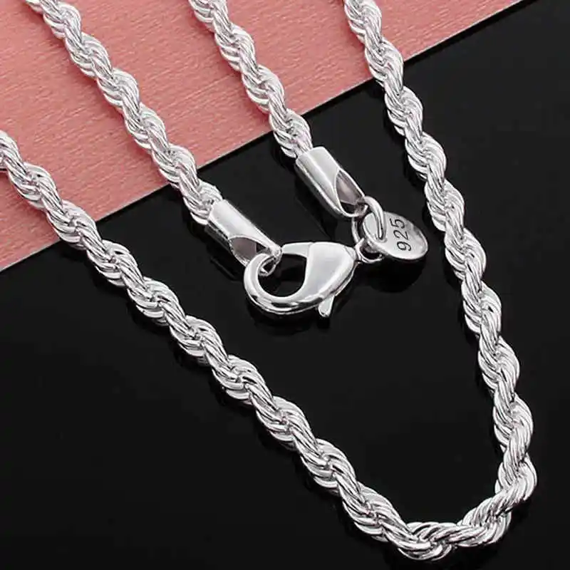 925 Silber Großhandel Edle 45-60 Cm 18 Karat Gold 4 Mm Seil Kette Halskette Für Frauen Mann Mode Hochzeit Charme Geschenk Schmuck 18-24 Zoll 925 Silber Großhandel Edle 45-60 Cm 18 Karat Gold 4 Mm Seil Kette Halskette Für Frauen Mann Mode Hochzeit Charme Geschenk Schmuck 18-24 Zoll - Image 6