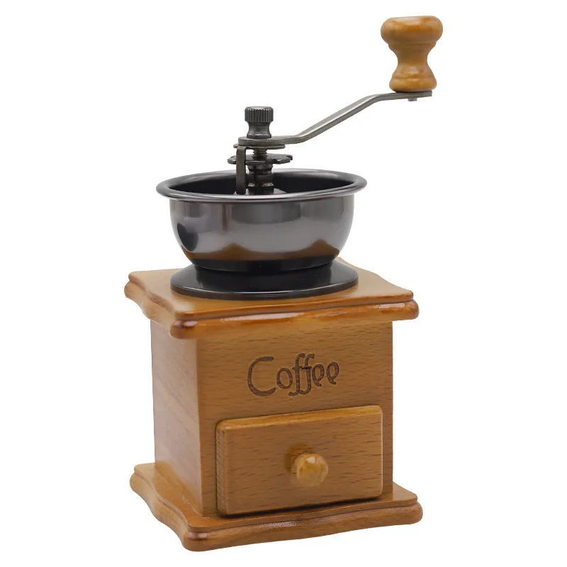 Massivholz Retro Handkurbel-Kaffeebohnenmühle Mit Keramikmahlwerk, Einstellbare Manuelle Bohnenmühle Für Den Haushalt Massivholz Retro Handkurbel-Kaffeebohnenmühle Mit Keramikmahlwerk, Einstellbare Manuelle Bohnenmühle Für Den Haushalt - Image 3