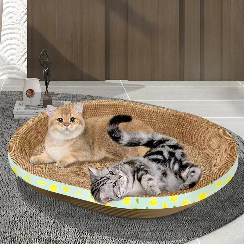 Cardboard Cat Scratchers Round Shape Scratching Bed Scratch Lounge For Kitten Play Scratch Cardboard Cat Scratchers Round Shape Scratching Bed Scratch Lounge For Kitten Play Scratch