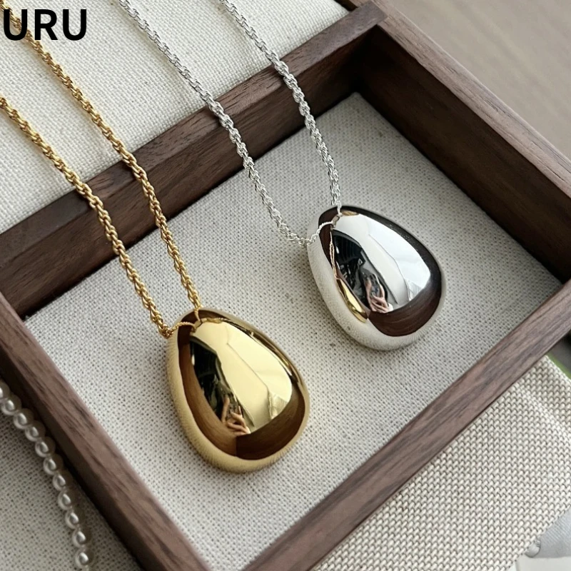 Moderne Schmuck Einfache Zarte Design Glatte Metall Teardrop Anhänger Halskette Für Frauen Weibliche Party Geschenk Dropshipping Moderne Schmuck Einfache Zarte Design Glatte Metall Teardrop Anhänger Halskette Für Frauen Weibliche Party Geschenk Dropshipping