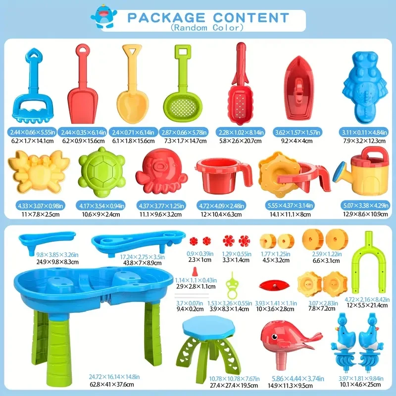 Kinder-Strandtisch Wasserfall-Spieltisch Wasserpark Wasserbecken Sandtisch Innen- Und Außenbereich Multifunktionales Strandspielzeug Kinder-Strandtisch Wasserfall-Spieltisch Wasserpark Wasserbecken Sandtisch Innen- Und Außenbereich Multifunktionales Strandspielzeug - Image 2