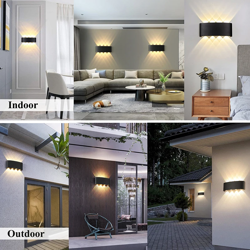 Wand Lampe Led Aluminium Outdoor Indoor Ip65 Up Down Weiß Schwarz Moderne Für Home Treppen Schlafzimmer Nacht Badezimmer Licht Wand Lampe Led Aluminium Outdoor Indoor Ip65 Up Down Weiß Schwarz Moderne Für Home Treppen Schlafzimmer Nacht Badezimmer Licht - Image 5