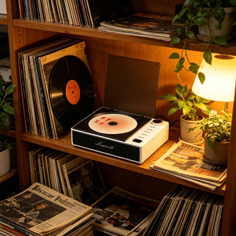Retro Cd-Musikplayer Mit Bluetooth-Lautsprecher – Tragbarer Disc-Player Im Vintage-Stil Für Zuhause, Musik &Amp; Als Nostalgisches Geschenk Retro Cd-Musikplayer Mit Bluetooth-Lautsprecher – Tragbarer Disc-Player Im Vintage-Stil Für Zuhause, Musik &Amp; Als Nostalgisches Geschenk - Image 2