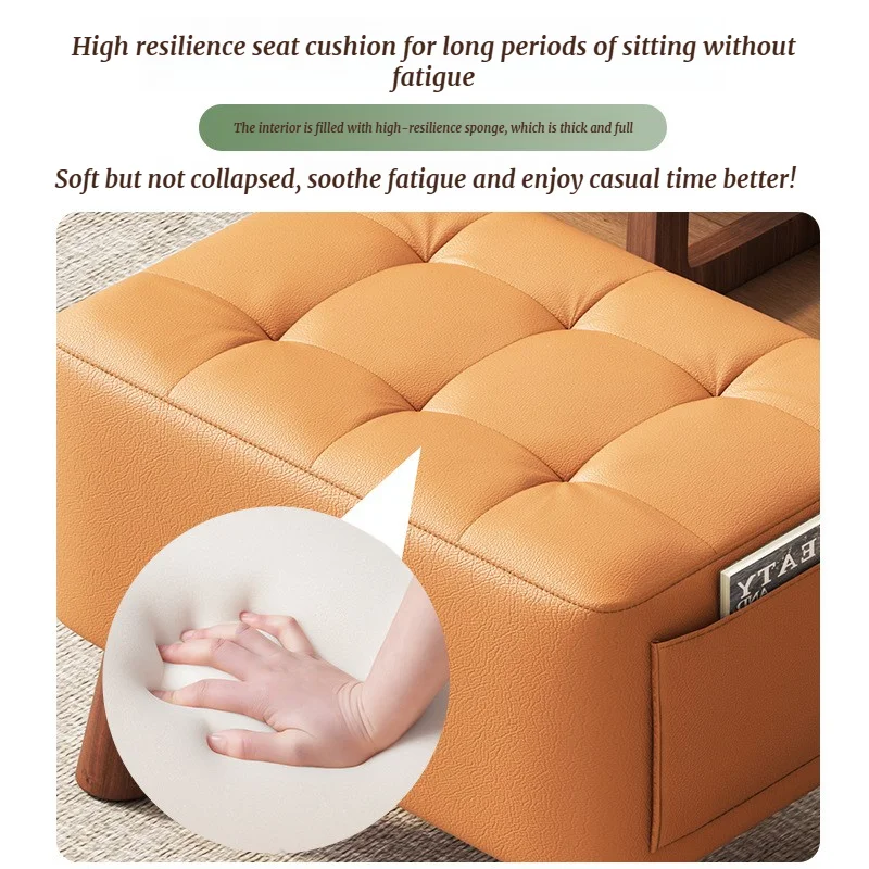Home-Use Small Stool, Living Room Minimalist Sofa Stool, Coffee Table Stool, Creative Leather Footstool, Square Stool, Small Home-Use Small Stool, Living Room Minimalist Sofa Stool, Coffee Table Stool, Creative Leather Footstool, Square Stool, Small - Image 4