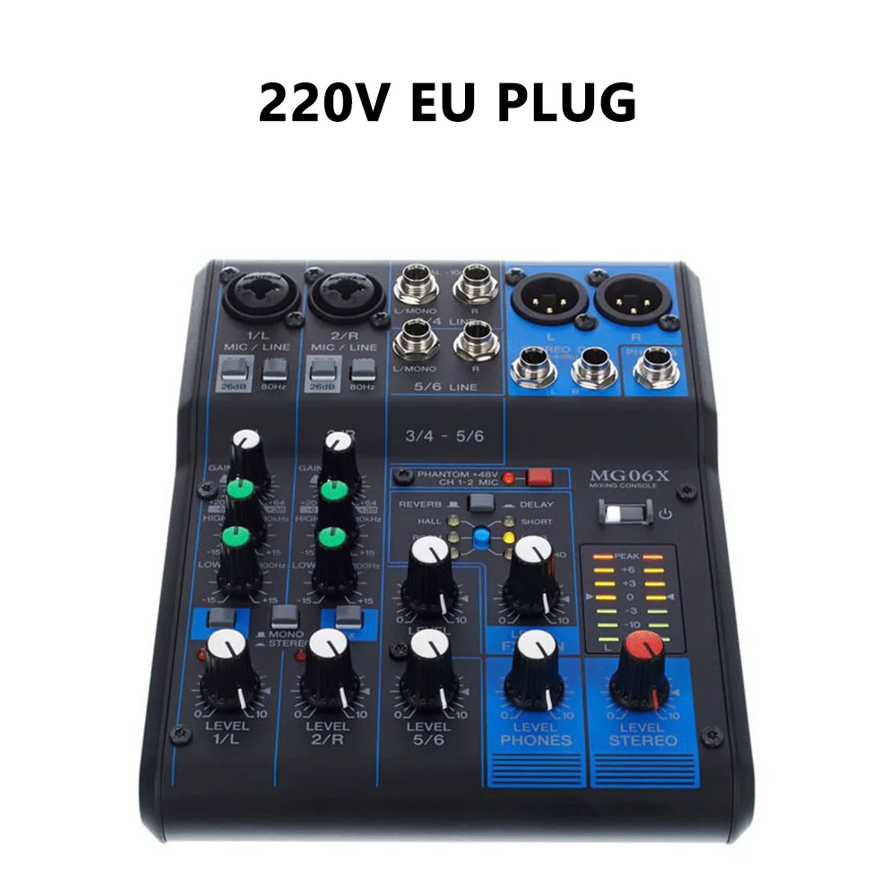 Professioneller 6-Kanal-Audiomixer Mit 48 V Phantomspeisung, 10 Eingängen, Stereo, Usb &Amp; Bluetooth Für Mikrofon, Mp3, Pc-Aufnahmen, Dj Und Karaoke Professioneller 6-Kanal-Audiomixer Mit 48 V Phantomspeisung, 10 Eingängen, Stereo, Usb &Amp; Bluetooth Für Mikrofon, Mp3, Pc-Aufnahmen, Dj Und Karaoke - Image 8