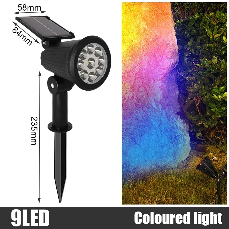 9-Led Solar-Landschaftsstrahler Rgb – Ip65 Wasserdichte Außenbeleuchtung Mit Einstellbarer Helligkeit Für Garten, Hof Und Palmen 9-Led Solar-Landschaftsstrahler Rgb – Ip65 Wasserdichte Außenbeleuchtung Mit Einstellbarer Helligkeit Für Garten, Hof Und Palmen - Image 9