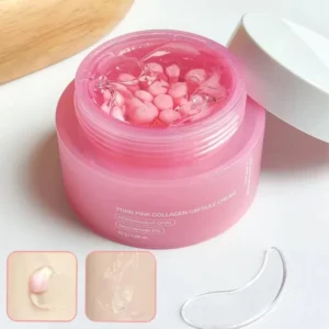 Korean PDRN Pink Collagen Capsule Cream with Niacinamide Cream for Uneven Skin Tone Lightweight Face Moisturizer Non Greasy care