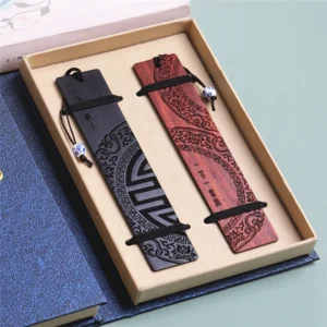 Lesezeichen aus Redwood-Sandelholz im chinesischen Stil, Business-School-Gedenkgeschenk, Halbmond-Lesezeichen, bestes Geschenk für Buchliebhaber