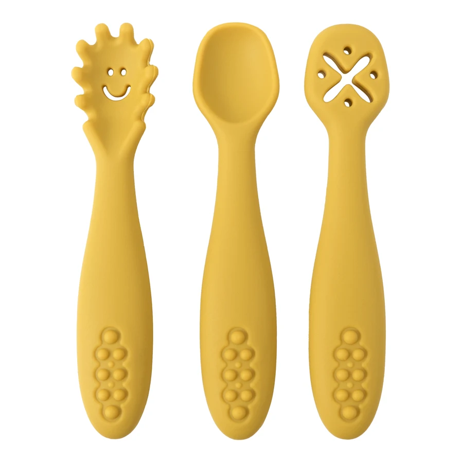 3Pcs Silicone Spoon Fork For Baby Utensils Set Feeding Food Toddler Learn To Eat Training Soft Fork Cutlery Children'S Tableware 3Pcs Silicone Spoon Fork For Baby Utensils Set Feeding Food Toddler Learn To Eat Training Soft Fork Cutlery Children'S Tableware - Image 7