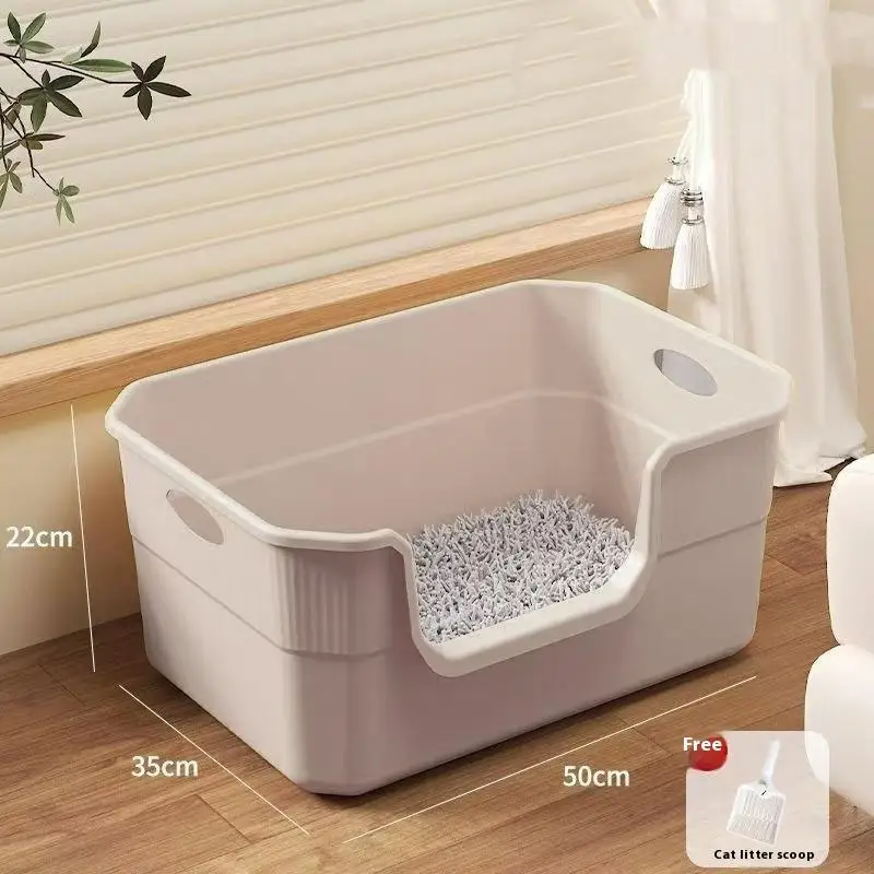 ♥Extra Large Cat Litter Box;Semi-Enclosed &Amp; Open Design, Anti-Splash Cat Toilet With High Sides ♥Extra Large Cat Litter Box;Semi-Enclosed &Amp; Open Design, Anti-Splash Cat Toilet With High Sides - Image 9