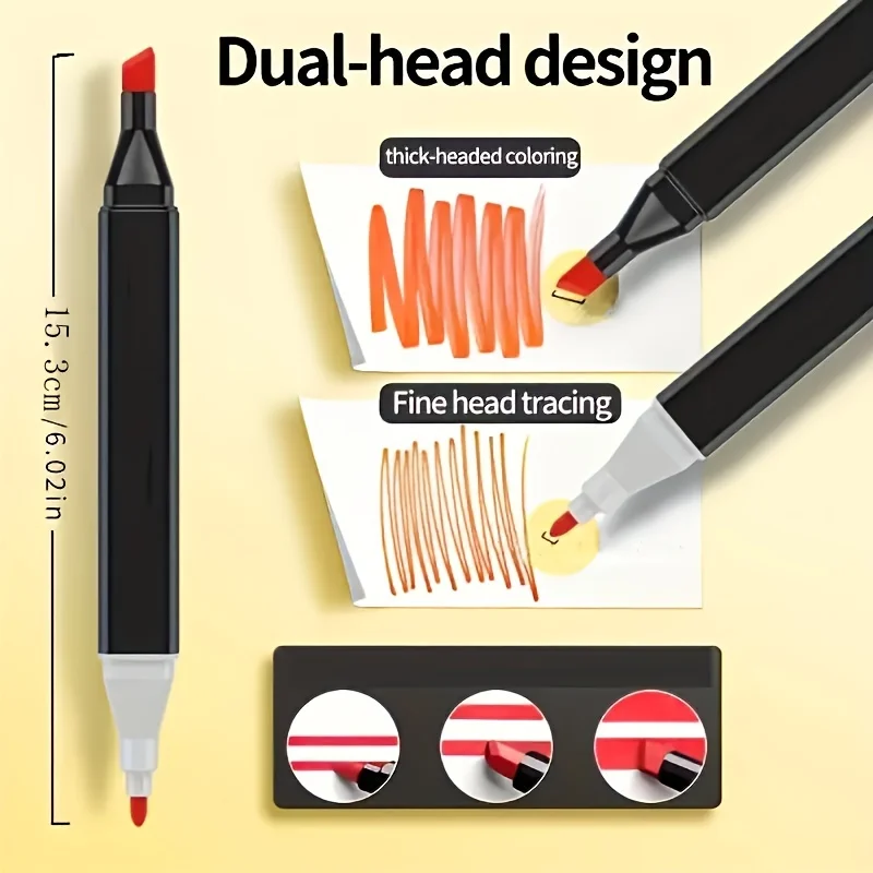 Professionelle Permanent-Skizzenmarker – Farbiges Doppelkopf-Set Für Kunstillustrationen Und Schulbedarf Professionelle Permanent-Skizzenmarker – Farbiges Doppelkopf-Set Für Kunstillustrationen Und Schulbedarf - Image 3