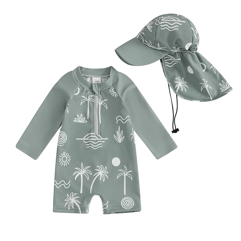 Tregren Toddler Boys Rash Guard Swimsuit Long Sleeve Turtle/Dinosaur Print Infant Bathing Suit Swimwear With Swim Caps Beachwear Tregren Toddler Boys Rash Guard Swimsuit Long Sleeve Turtle/Dinosaur Print Infant Bathing Suit Swimwear With Swim Caps Beachwear - Image 13