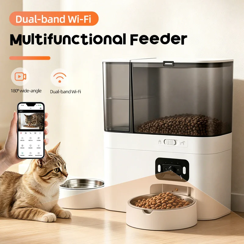 Intelligent Automatic Cat Feeder With Built-In Water Dispenser Integrated Pet Feeding Station Button-Wifi-Video Timed And Quanti Intelligent Automatic Cat Feeder With Built-In Water Dispenser Integrated Pet Feeding Station Button-Wifi-Video Timed And Quanti - Image 3