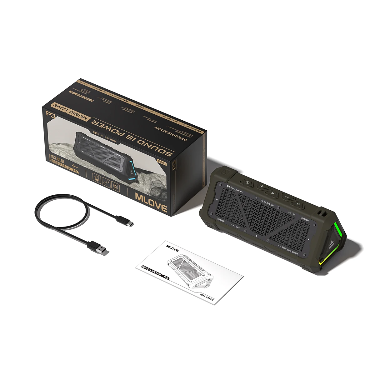 Mlove P3 Outdoor-Bluetooth-Lautsprecher – 40 W, Bluetooth 5.3, Stereo-Sound, Ipx7 Wasserdicht, Micro-Sd-Karte &Amp; Rgb-Licht Mlove P3 Outdoor-Bluetooth-Lautsprecher – 40 W, Bluetooth 5.3, Stereo-Sound, Ipx7 Wasserdicht, Micro-Sd-Karte &Amp; Rgb-Licht - Image 8