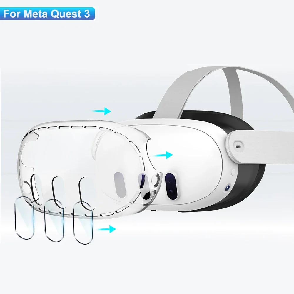 Meta Quest 3 Schutzhülle Mit Linsenschutz – Transparentes Vr-Zubehör Aus Gehärtetem Glas Meta Quest 3 Schutzhülle