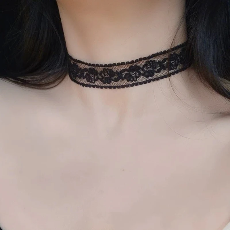 Kurze Spitze Halsband Halskette Für Frauen Mädchen Schwarz Weiß Farbe Mode Romantische Halskette Geschenk Für Party Großhandel Hals Schmuck Kurze Spitze Halsband Halskette Für Frauen Mädchen Schwarz Weiß Farbe Mode Romantische Halskette Geschenk Für Party Großhandel Hals Schmuck - Image 3