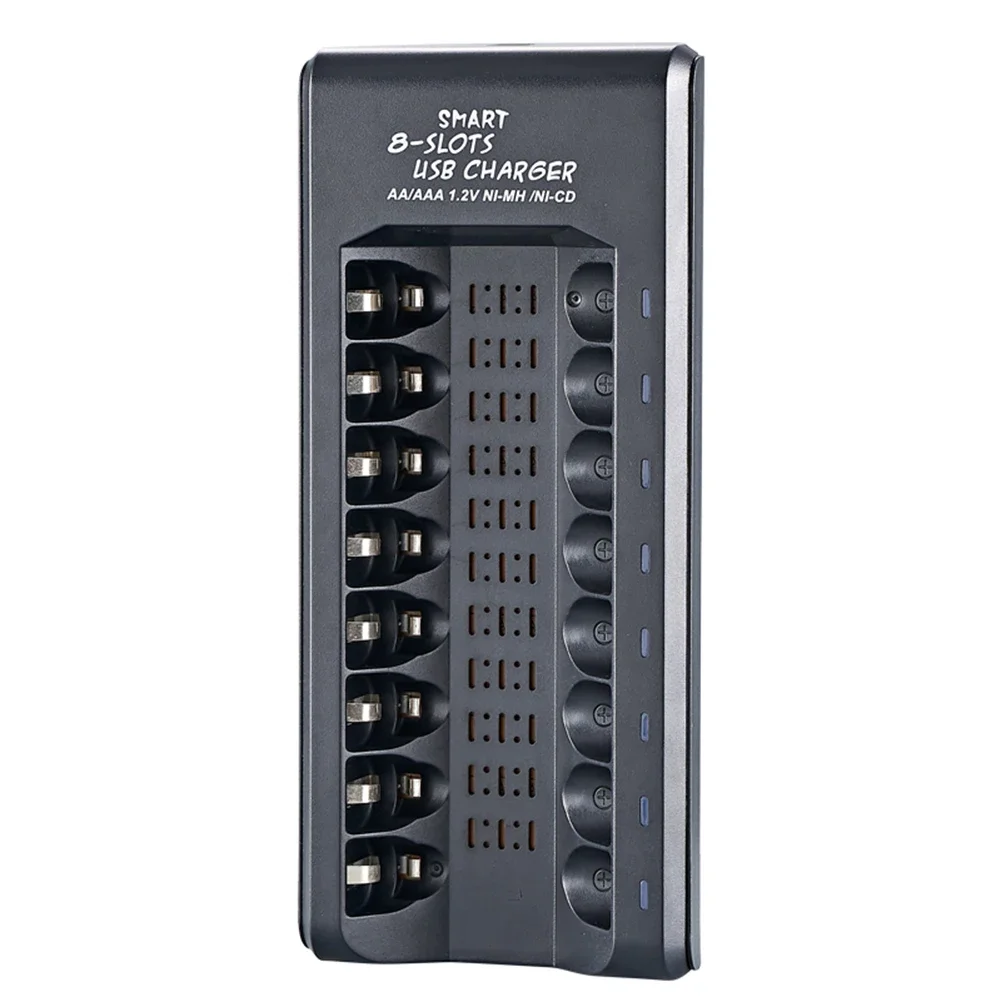 8-Fach Akku-Ladegerät Für Aa/Aaa Nimh – Usb-Ausgang, Schnellladung Und Kurzschlussschutz 8-Fach Akku-Ladegerät Für Aa/Aaa Nimh – Usb-Ausgang, Schnellladung Und Kurzschlussschutz - Image 5
