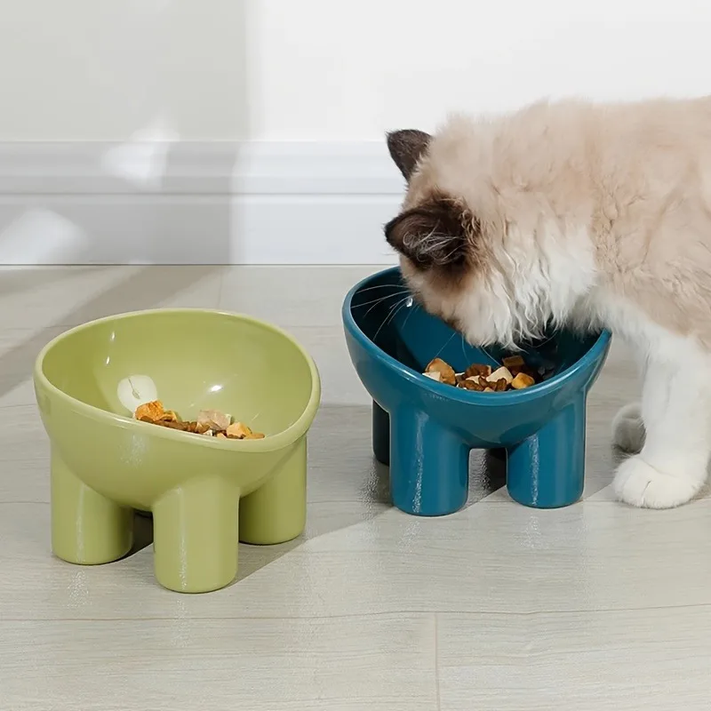 Elevated Cat Bowl With Stand - Durable Plastic Pet Food &Amp; Water Dish, Sleek Modern Neck-Friendly Feeding For Cats &Amp; Dogs Elevated Cat Bowl With Stand - Durable Plastic Pet Food &Amp; Water Dish, Sleek Modern Neck-Friendly Feeding For Cats &Amp; Dogs
