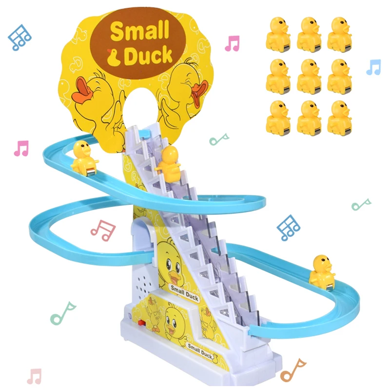 Climbing Stairs Track Toys Electric Duck Diy Rail Racing Track Roller Coaster Toys Set Light Music Educational Toy For Kids Gift Climbing Stairs Track Toys Electric Duck Diy Rail Racing Track Roller Coaster Toys Set Light Music Educational Toy For Kids Gift - Image 2