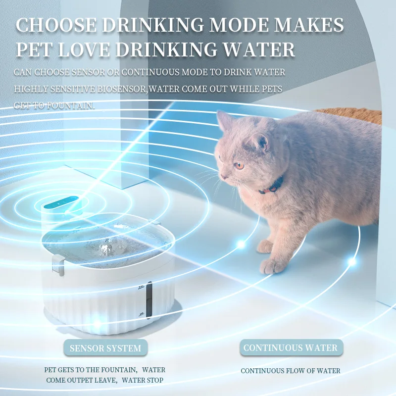 2L Batteriebetriebener Katzenwasserbrunnen, Kabelloser Bewegungssensor, Katzenzubehör, Automatischer Wasserspenderfilter 2L Batteriebetriebener Katzenwasserbrunnen, Kabelloser Bewegungssensor, Katzenzubehör, Automatischer Wasserspenderfilter - Image 5