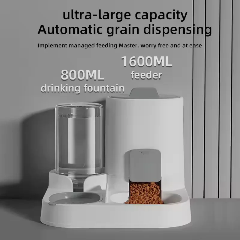 Automatic Cat Dog Feeder And Water Dispenser Combo Large Capacity Gravity Pet Food Water Feeder For Small Medium Pets Automatic Cat Dog Feeder And Water Dispenser Combo Large Capacity Gravity Pet Food Water Feeder For Small Medium Pets