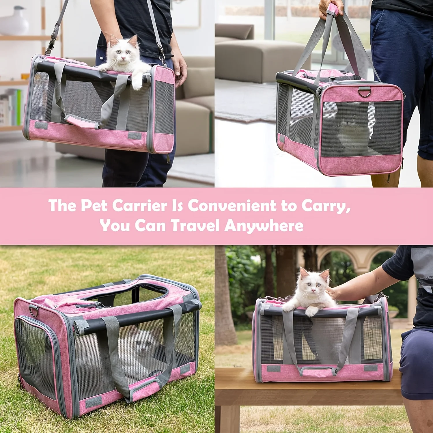 Pet Carrier For Large And Medium Cats Soft-Sided Pet Carrier For Big Medium Cats And Puppy Dog Carriers Cat Carriers Pet Carrier For Large And Medium Cats Soft-Sided Pet Carrier For Big Medium Cats And Puppy Dog Carriers Cat Carriers - Image 4