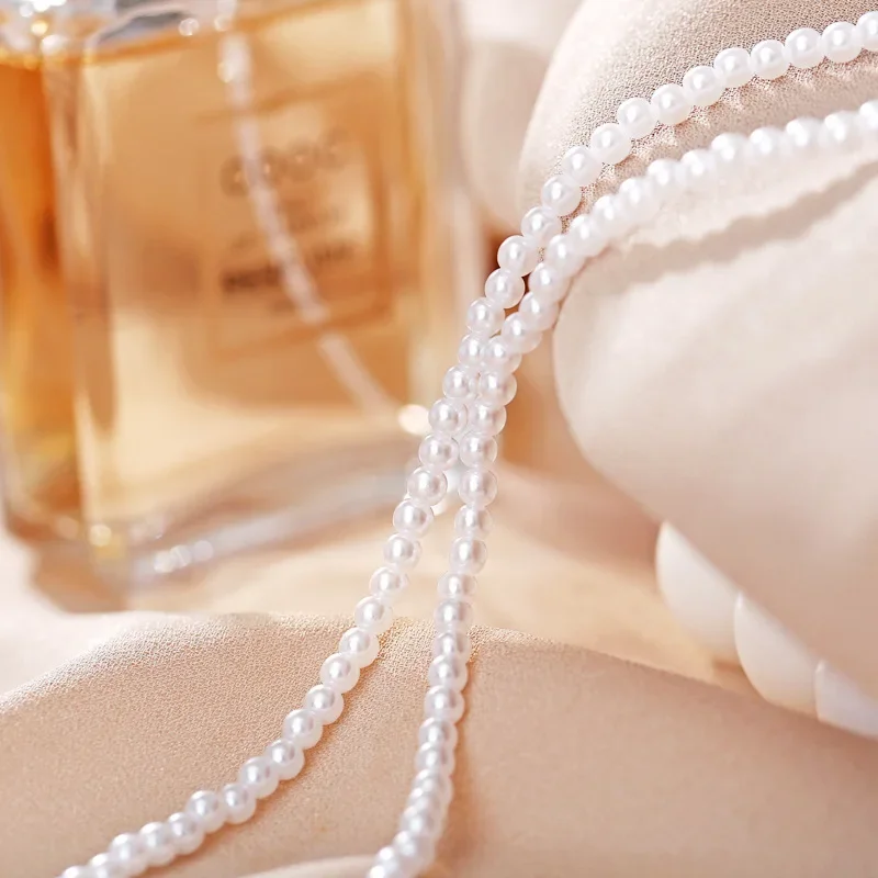 Trend 4-8Mm Weiße Perle Halskette Schlüsselbein Kette Für Frauen Klassische Elegante Hochzeit Hals Schmuck Liebe Anhänger Geschenk Trend 4-8Mm Weiße Perle Halskette Schlüsselbein Kette Für Frauen Klassische Elegante Hochzeit Hals Schmuck Liebe Anhänger Geschenk - Image 4