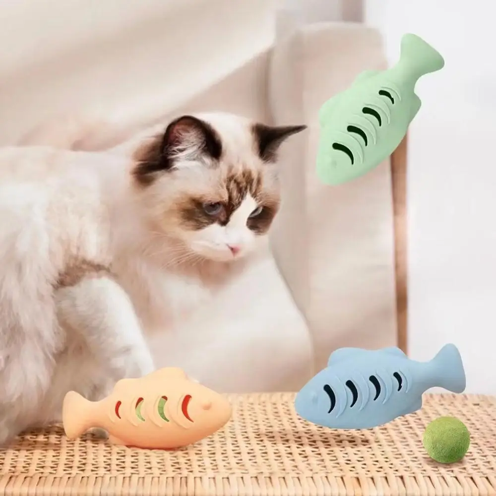 Interactive Cat Toy Food Dispenser For Indoor Cats Blue Treat &Amp; Catnip Stuffer Engaging Silicone Fish Chew Toy Dental Care Interactive Cat Toy Food Dispenser For Indoor Cats Blue Treat &Amp; Catnip Stuffer Engaging Silicone Fish Chew Toy Dental Care - Image 5