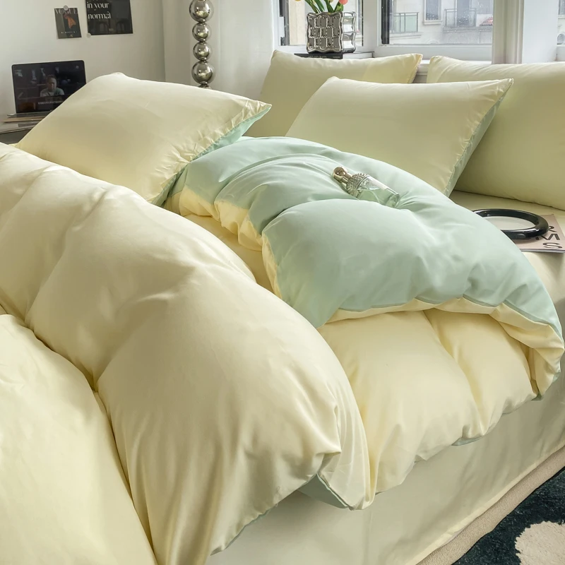 Ins Style Solid Color Duvet Cover Set Washed Cotton Bedclothes Comforter Cover Pillowcase Soft Bedding Sets Quilt Covers 220X240 Ins Style Solid Color Duvet Cover Set Washed Cotton Bedclothes Comforter Cover Pillowcase Soft Bedding Sets Quilt Covers 220X240 - Image 24
