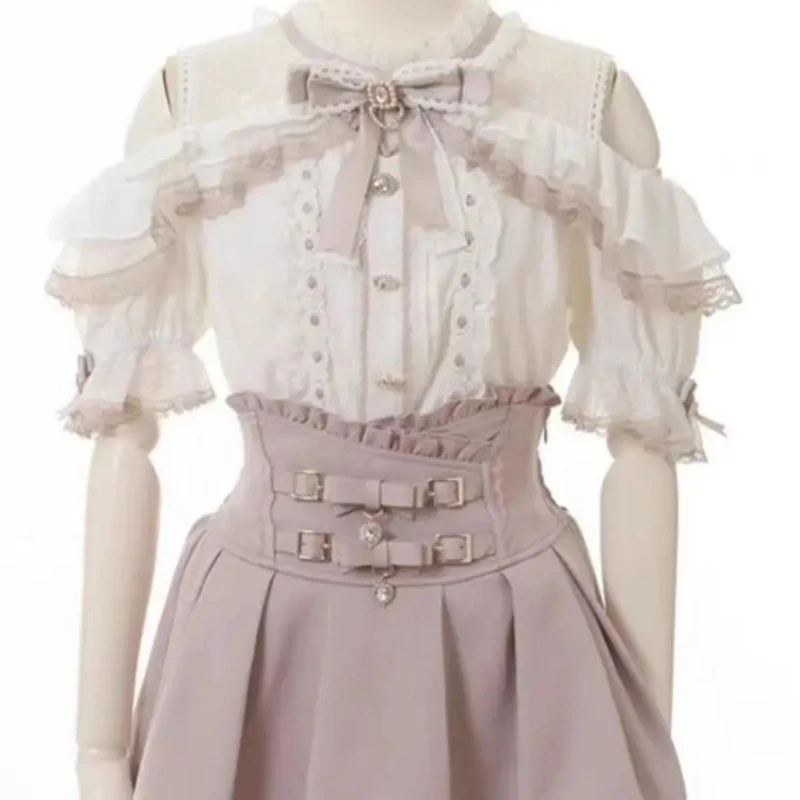 Sweet Lolita Jirai Kei Skort Mit Hoher Taille – Kurzer Rock Mit Doppelter Schleife Und Schnalle Für Damen, Japanische Y2K-Kawaii-Mode, Sommer, Lässig Sweet Lolita Jirai Kei Skort Mit Hoher Taille – Kurzer Rock Mit Doppelter Schleife Und Schnalle Für Damen, Japanische Y2K-Kawaii-Mode, Sommer, Lässig - Image 3